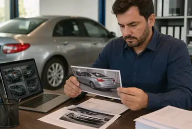 Despachante trabalhando no desbloqueio de um sinistro com atenção.